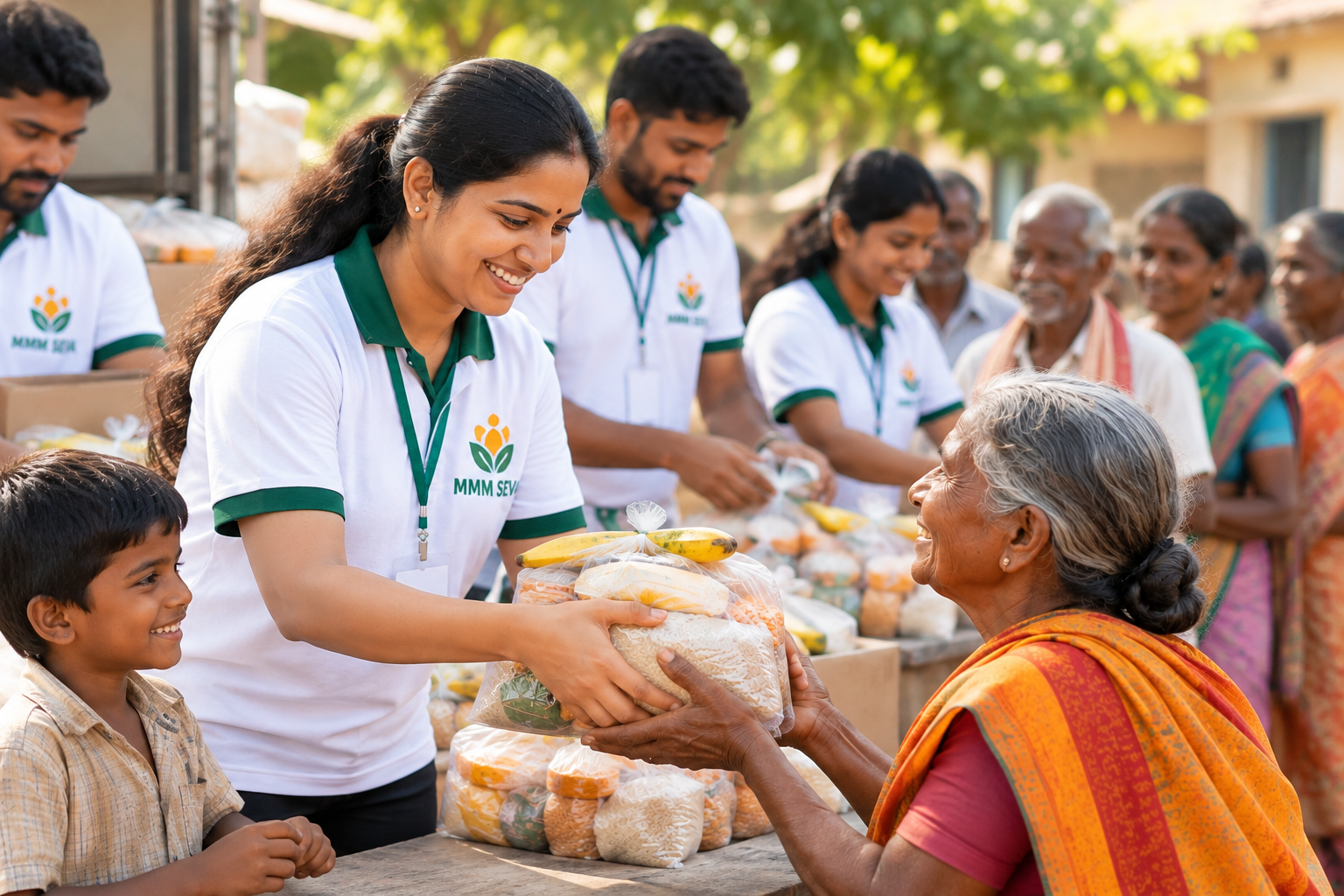 Food distribution and support for vulnerable communities